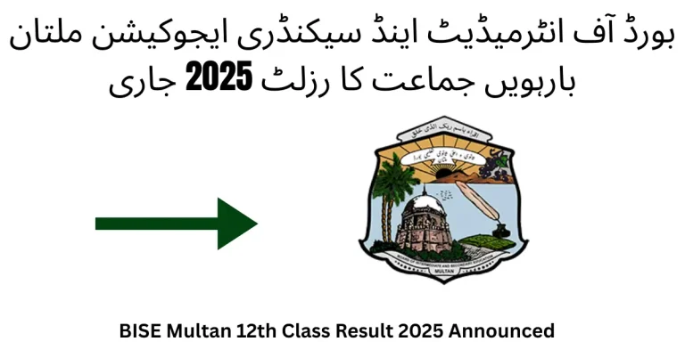 Multan Board 2025 Intermediate Part-II 12th Grade Results