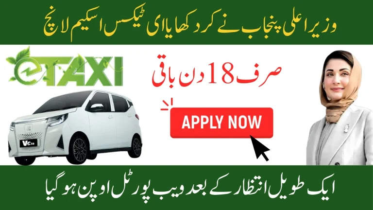Apply Online for the CM Punjab E-Taxi Scheme at taxi.punjab.gov.pk