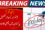 Public Holiday On November 5 - Holiday Announced in Pakistan