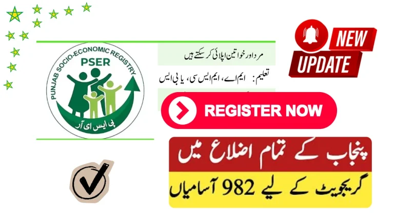 982 Tehsil Monitor Jobs in Punjab Announced for PSER Survey 2025