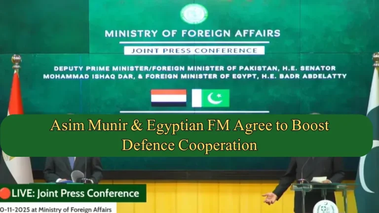 Asim Munir & Egyptian FM Agree to Boost Defence Cooperation