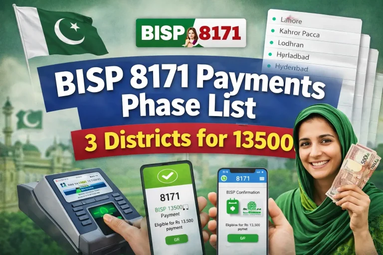 List of 3 Districts for BISP 8171 Payment Phase | 13,500 Disbursement